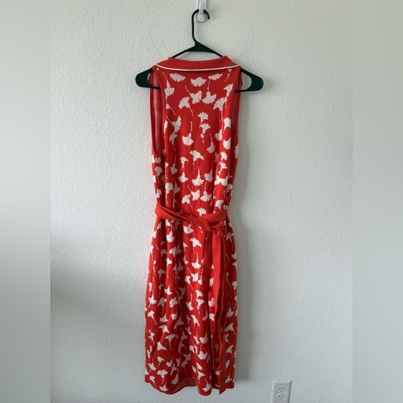 Orange and White Halter Wrap Dress - Picture 13 of 13